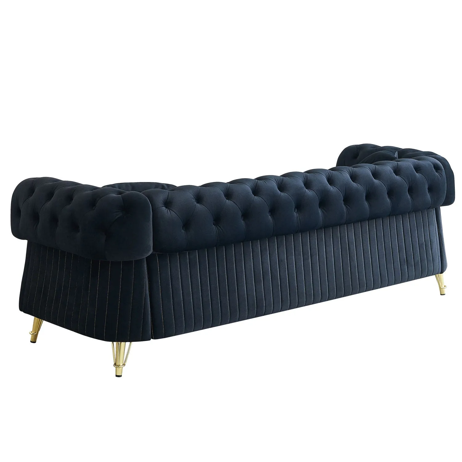 Streamdale 89" Chesterfield Tufted Velvet Sofa - Black