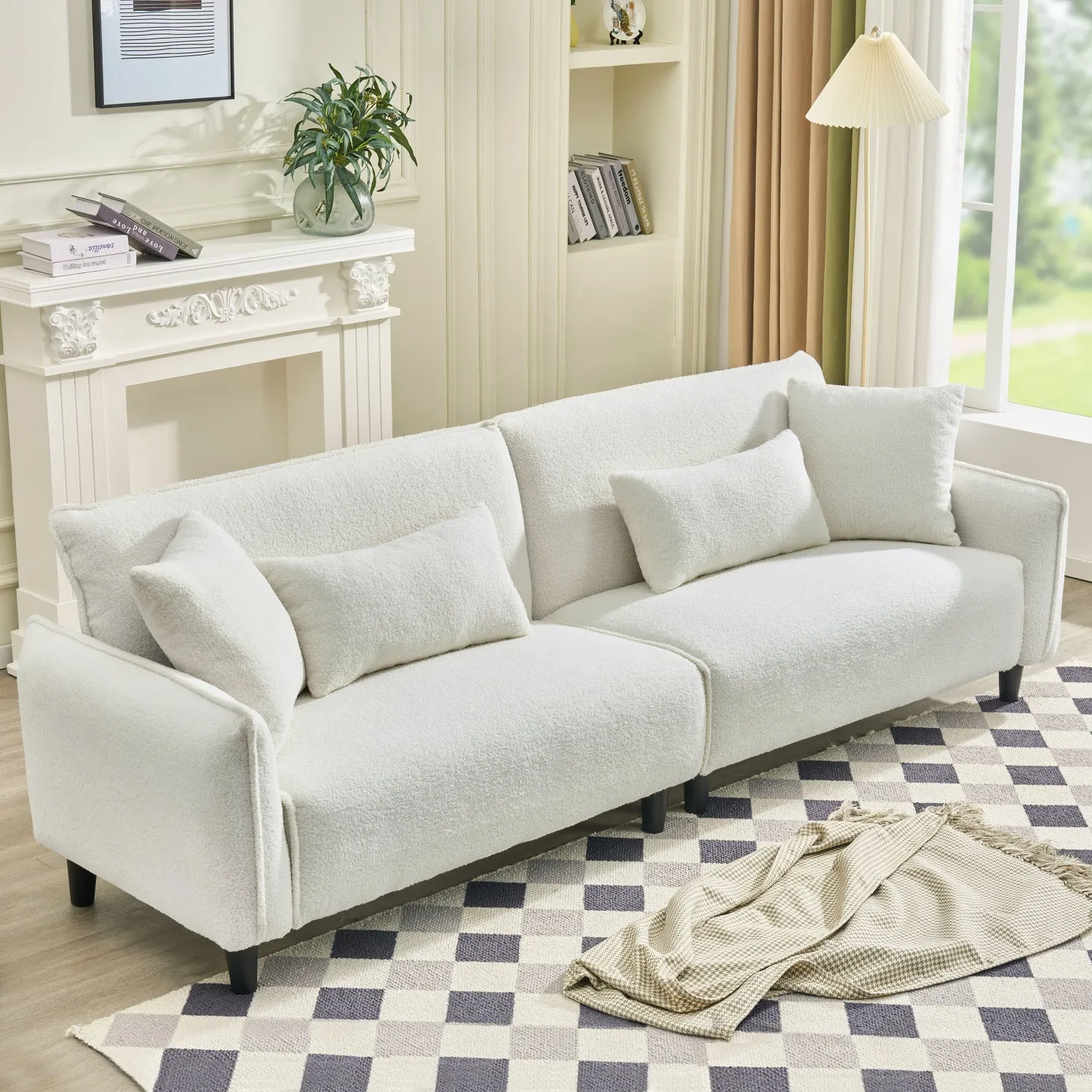 Streamdale 97" Teddy Velvet Sofa - Living Room, Bedroom, Office
