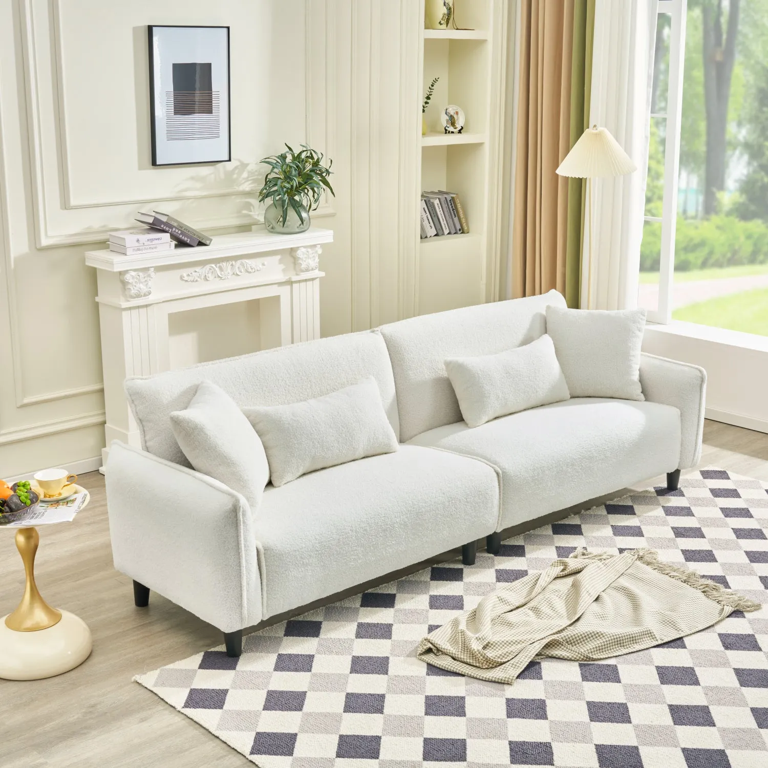 Streamdale 97" Teddy Velvet Sofa - Living Room, Bedroom, Office