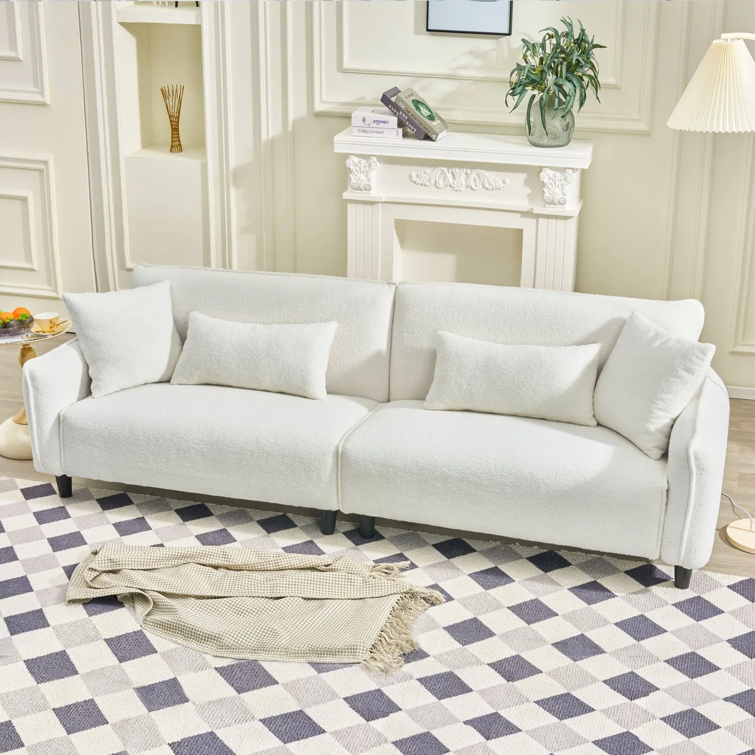 Streamdale 97" Teddy Velvet Sofa - Living Room, Bedroom, Office