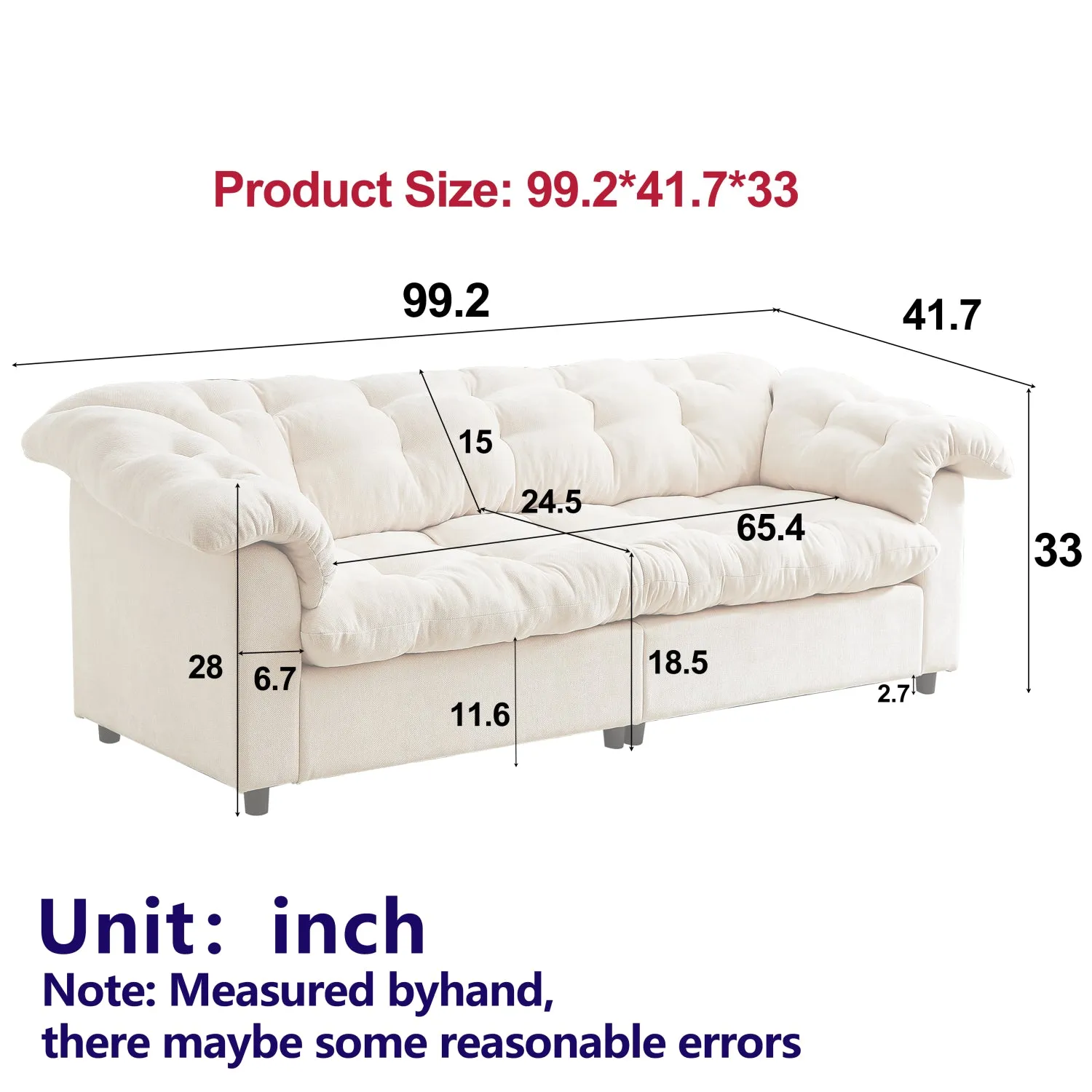 Streamdale 99" Chenille Deep Seat Sofa - Grey