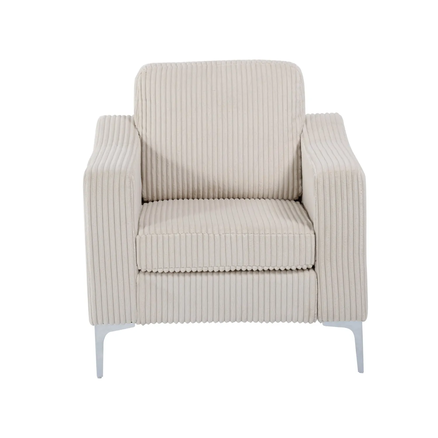 Streamdale Beige Corduroy Convertible Sectional Sofa
