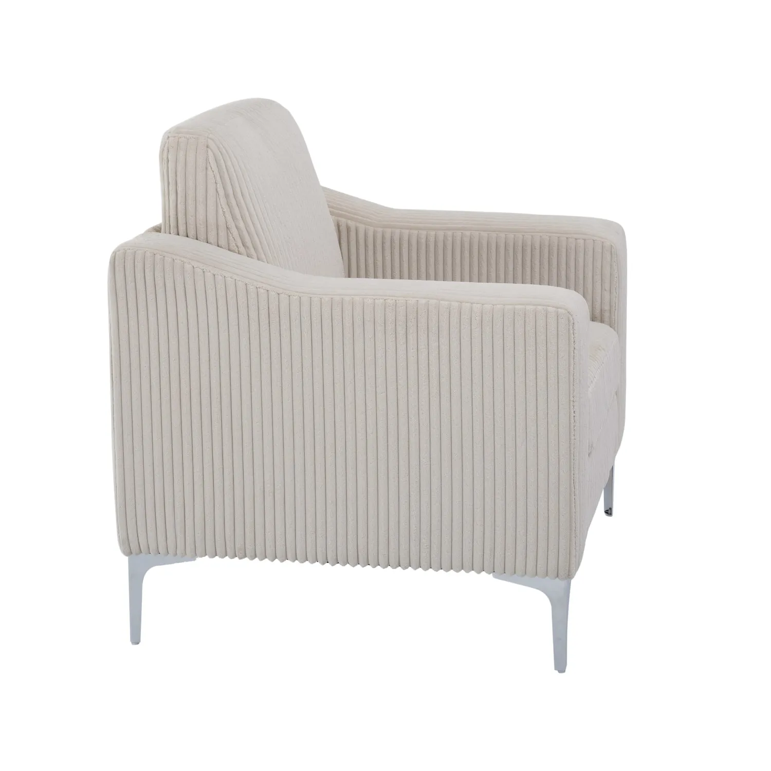 Streamdale Beige Corduroy Convertible Sectional Sofa