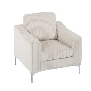 Streamdale Beige Corduroy Convertible Sectional Sofa