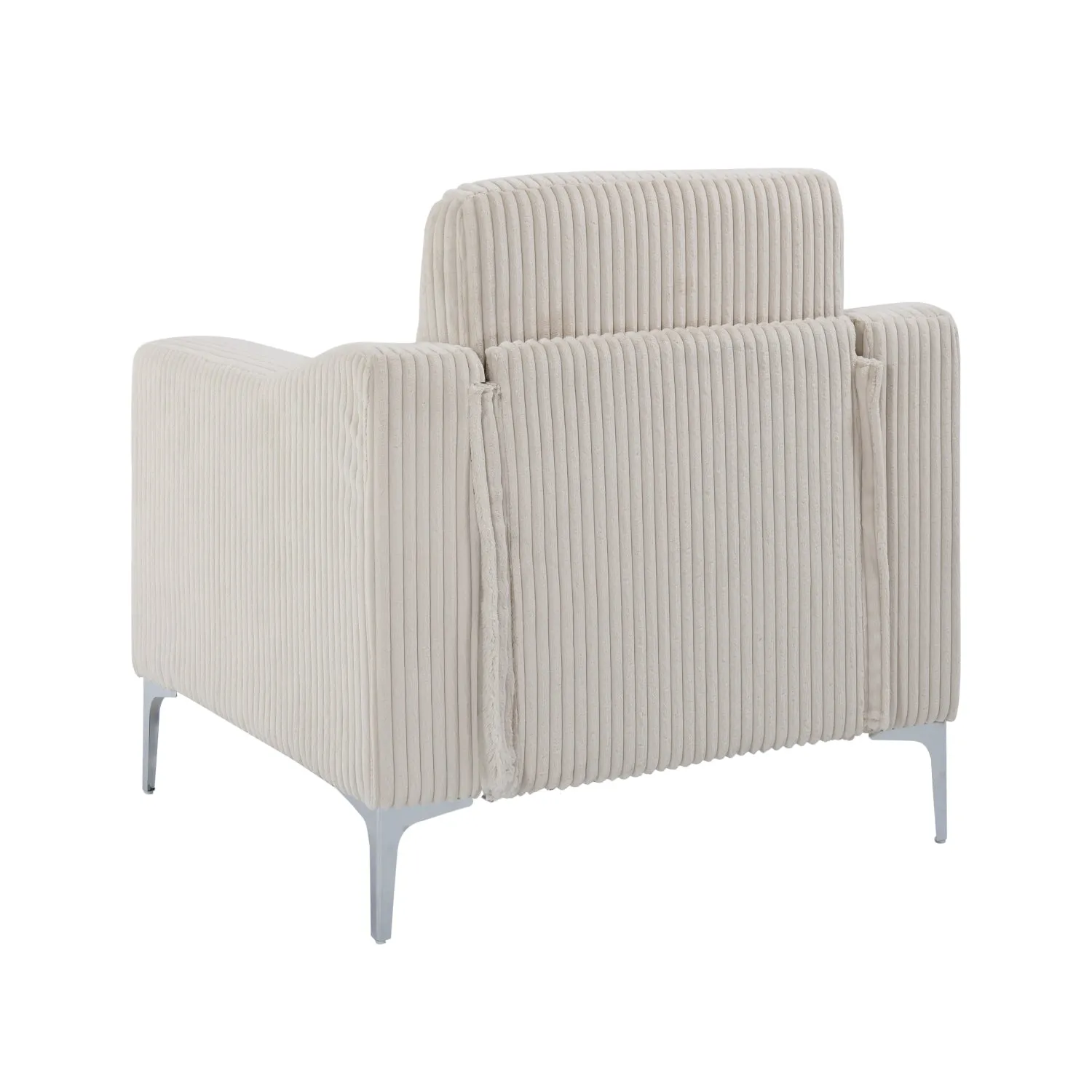 Streamdale Beige Corduroy Convertible Sectional Sofa