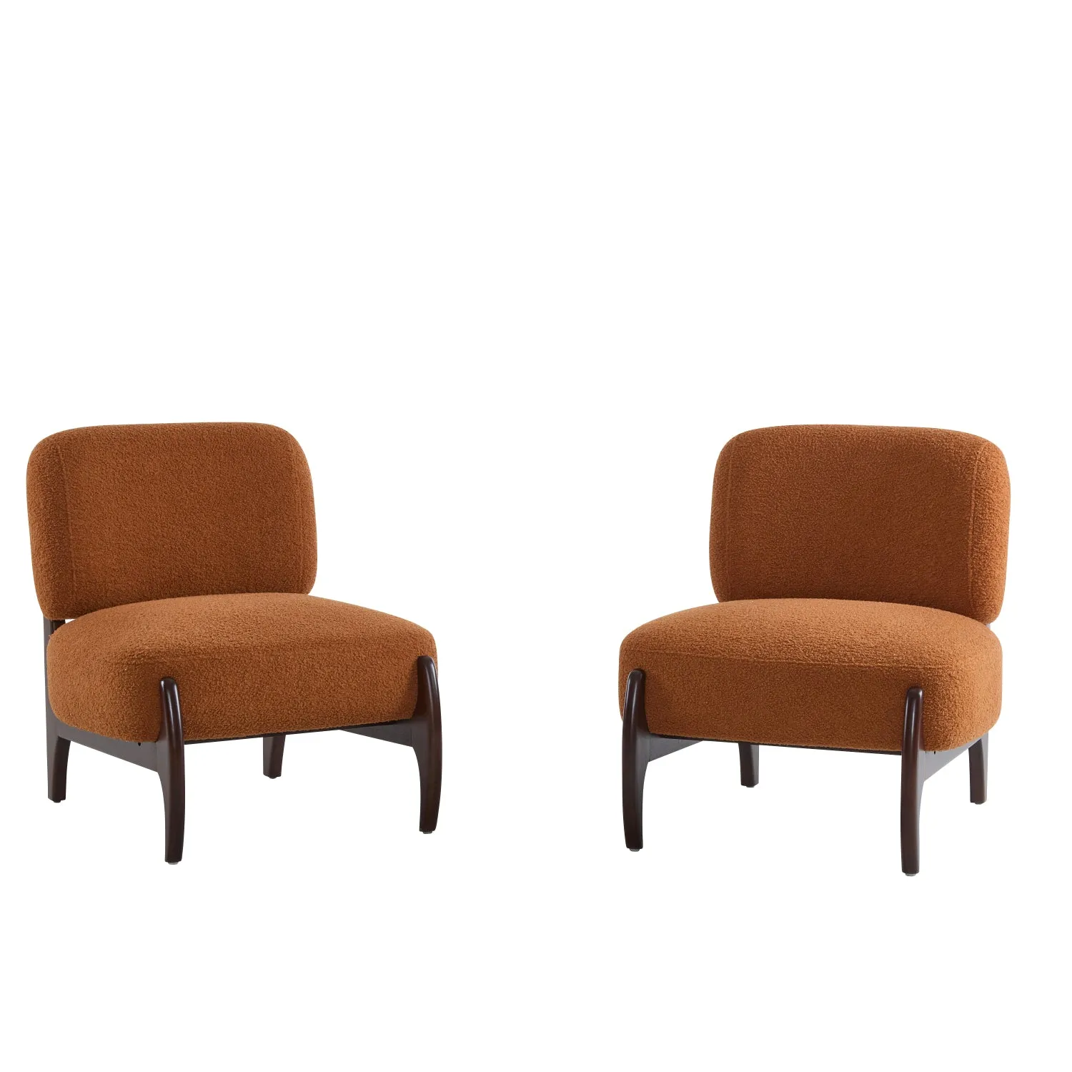 Streamdale Boucle Lounge Chairs - Modern, Solid Wood Frame