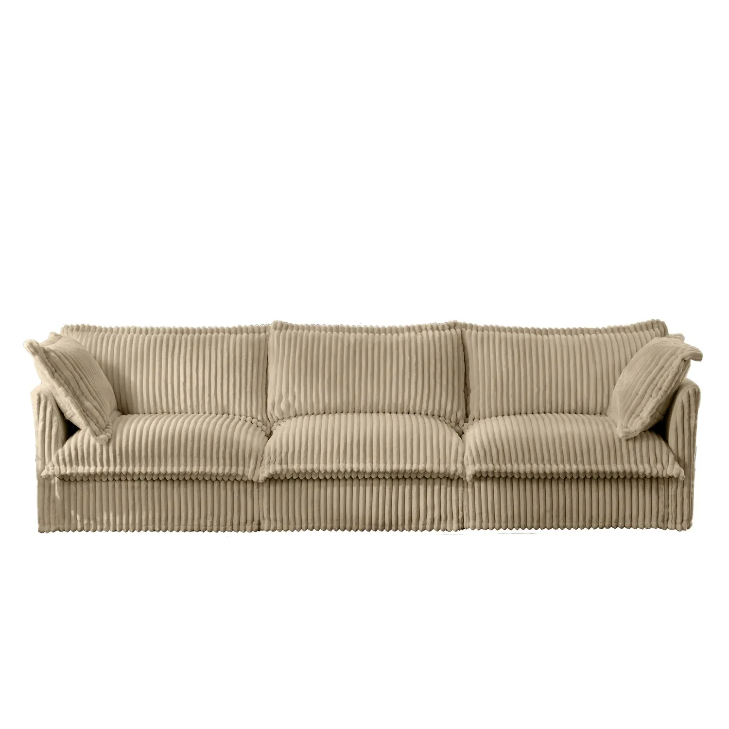 Streamdale Camel Corduroy 3-Seater Slipcovered Sofa