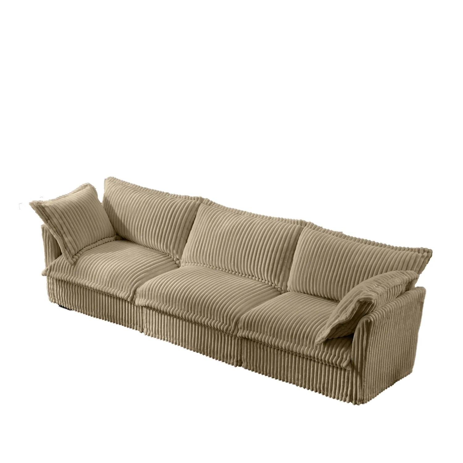 Streamdale Camel Corduroy 3-Seater Slipcovered Sofa