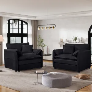 Streamdale Chenille Accent Chairs (Set of 2) - Black