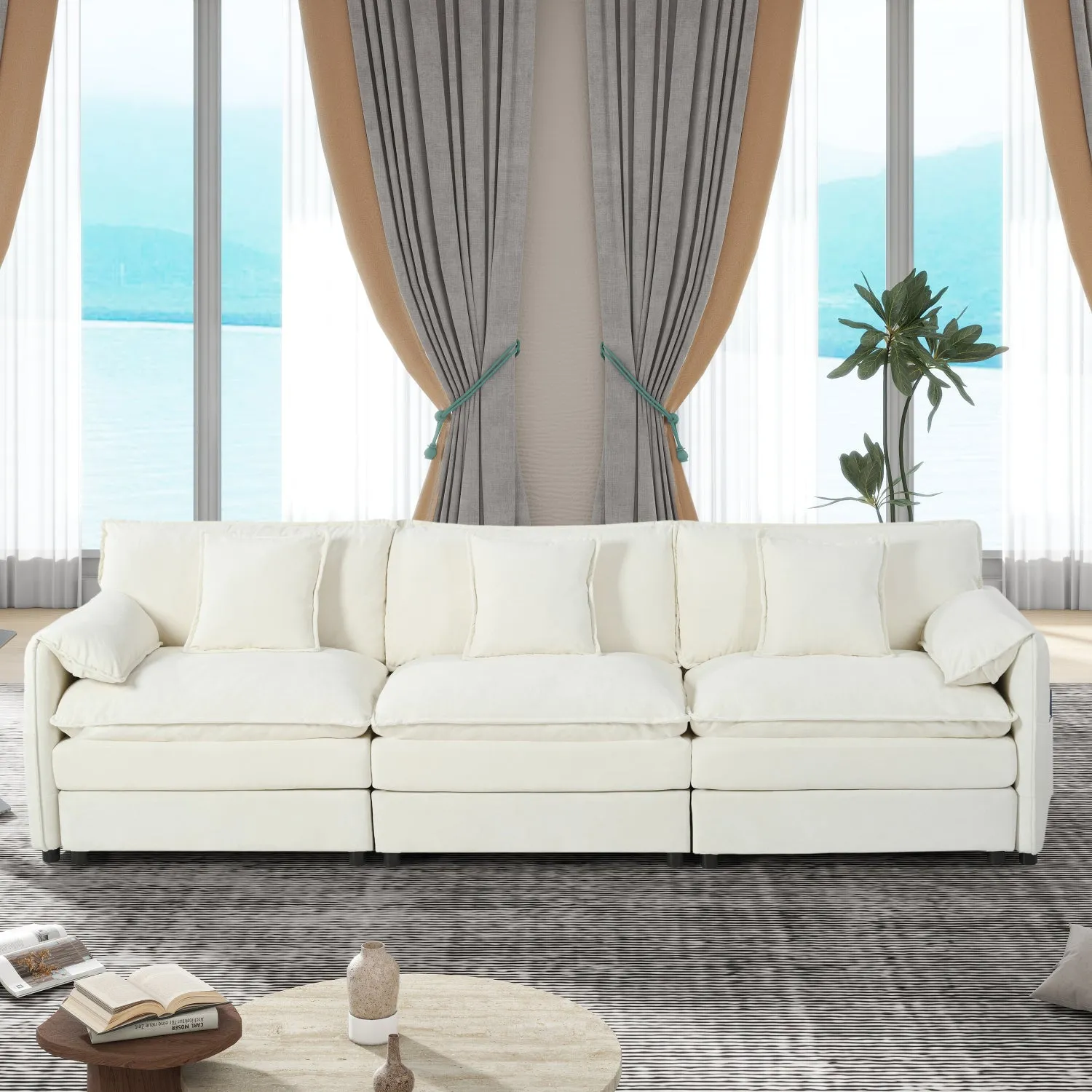 Streamdale Chenille Cloud Couch - Oversized Modular Sofa
