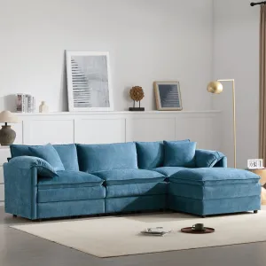 Streamdale Chenille Modular Sectional Sofa with Ottoman
