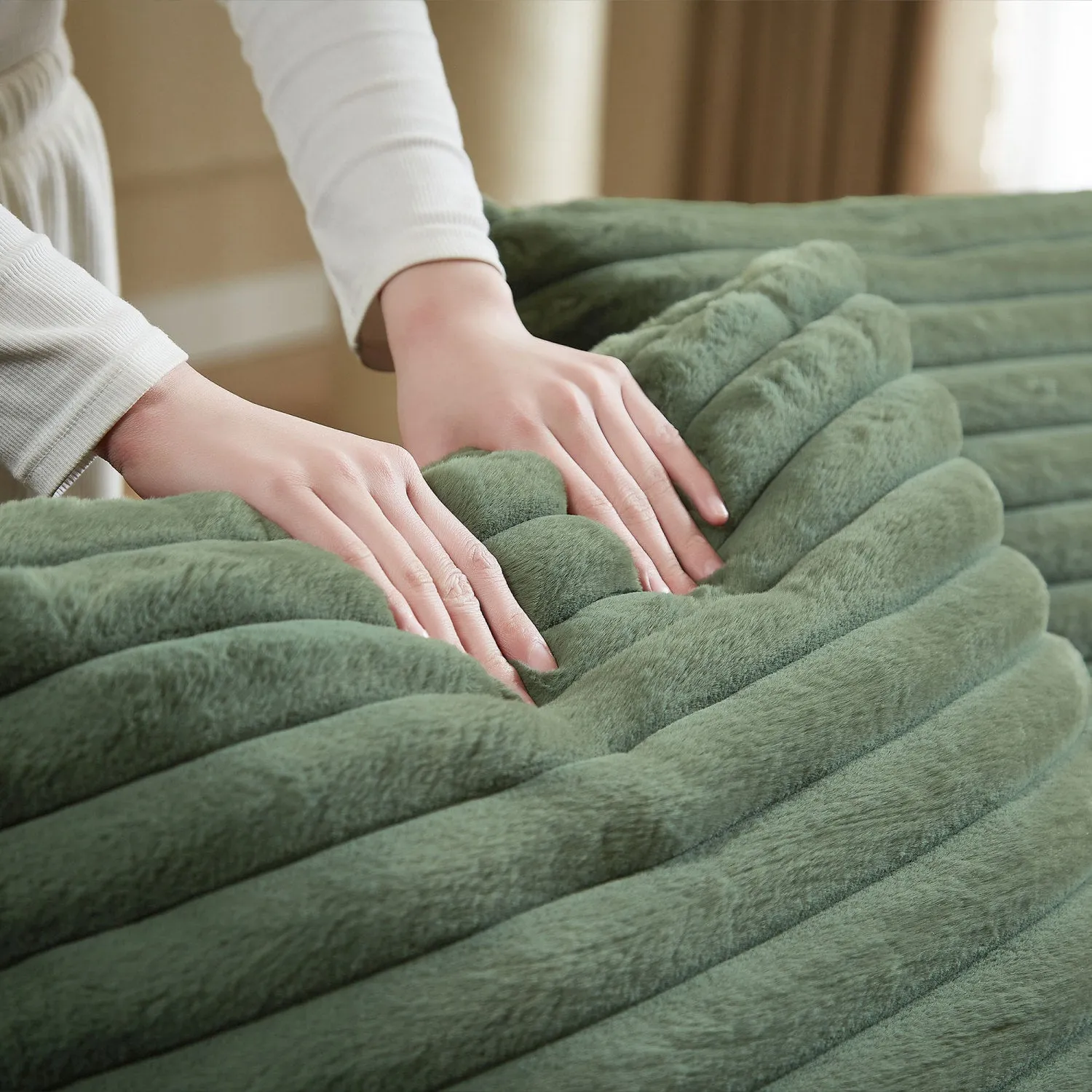 Streamdale Cloud Corduroy Sleeper Sofa - Green