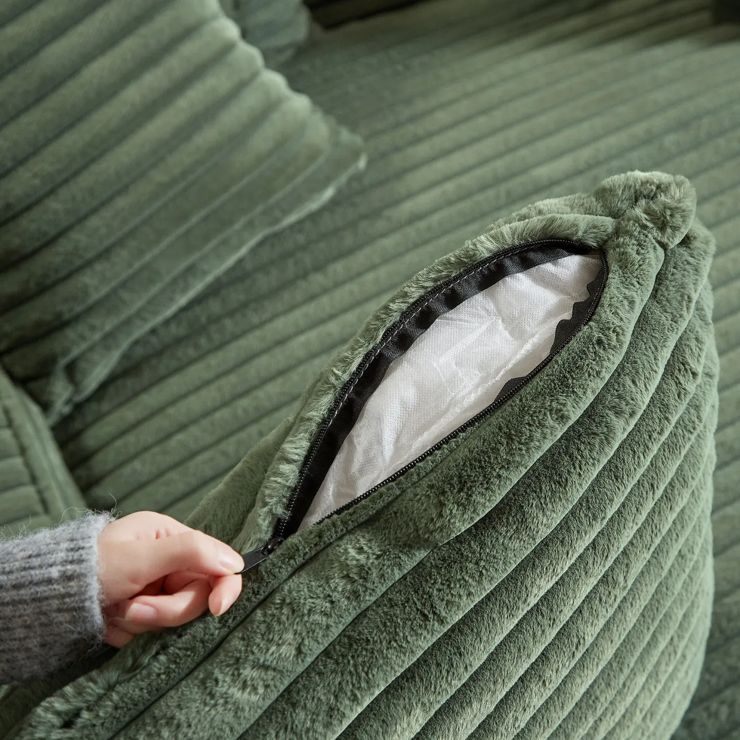 Streamdale Cloud Corduroy Sleeper Sofa - Green