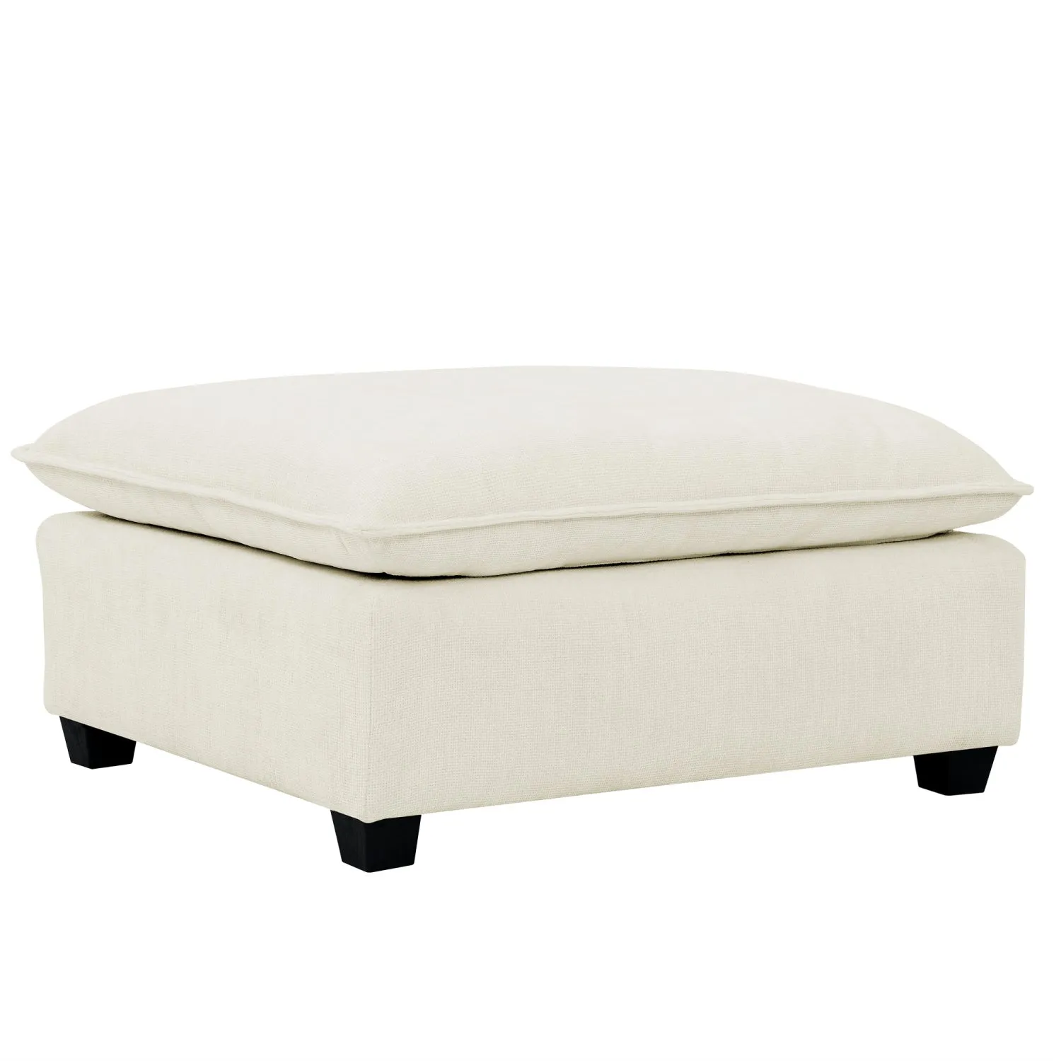 Streamdale Comfy Chenille Loveseat with 2 Ottomans (Beige White)