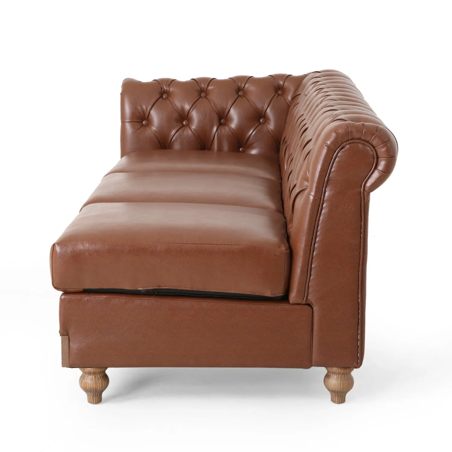 Streamdale Comfy Large Sectional Sofa with Wooden Legs, Retro Style for Living Room