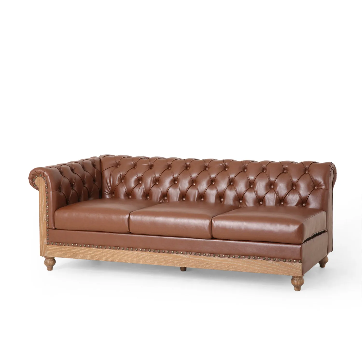 Streamdale Comfy Large Sectional Sofa with Wooden Legs, Retro Style for Living Room