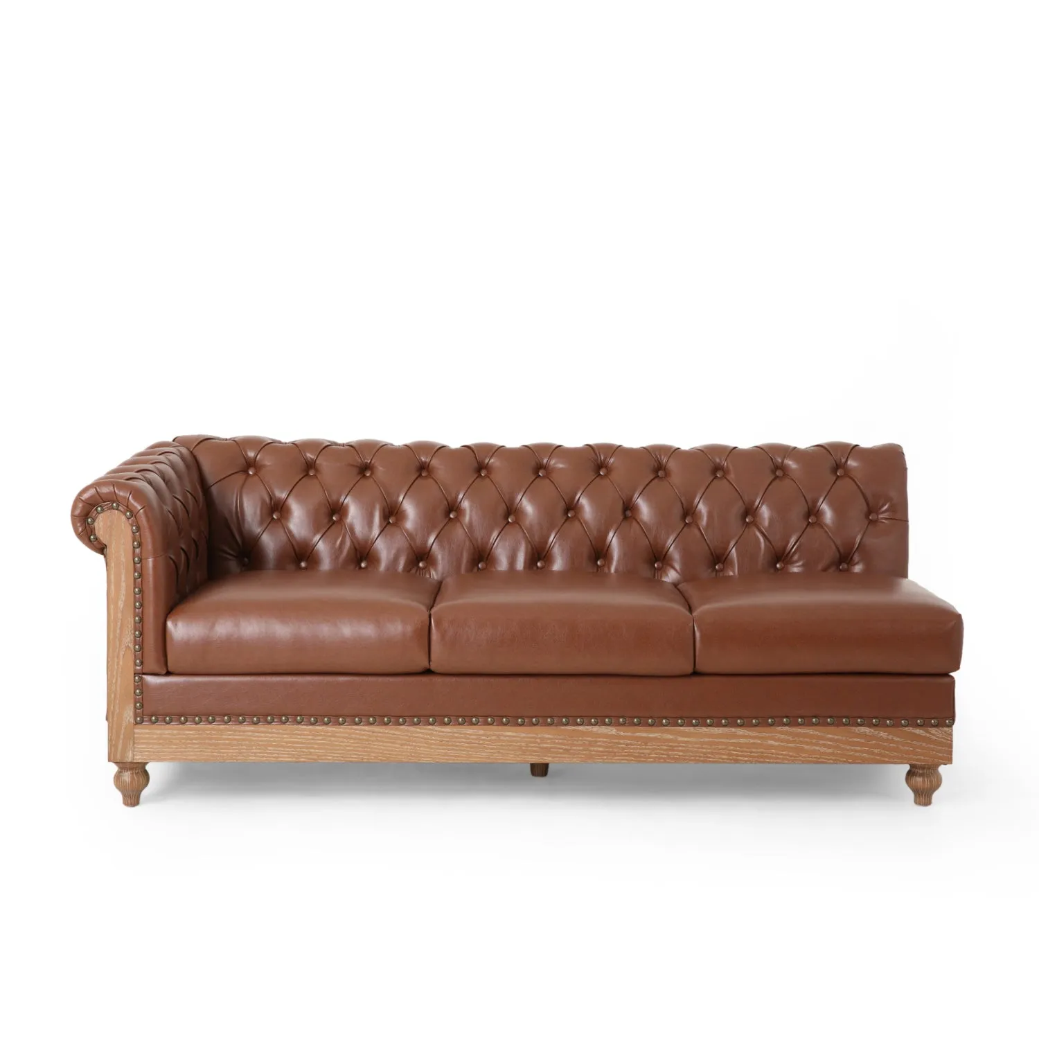 Streamdale Comfy Large Sectional Sofa with Wooden Legs, Retro Style for Living Room