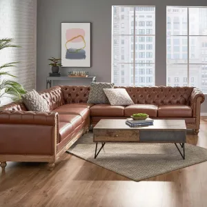 Streamdale Comfy Large Sectional Sofa with Wooden Legs, Retro Style for Living Room