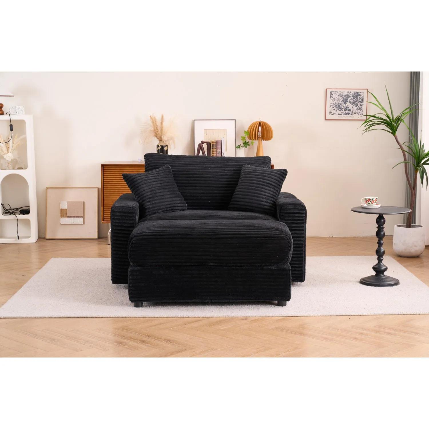 Streamdale Comfy Sleeper Chair with Ottoman