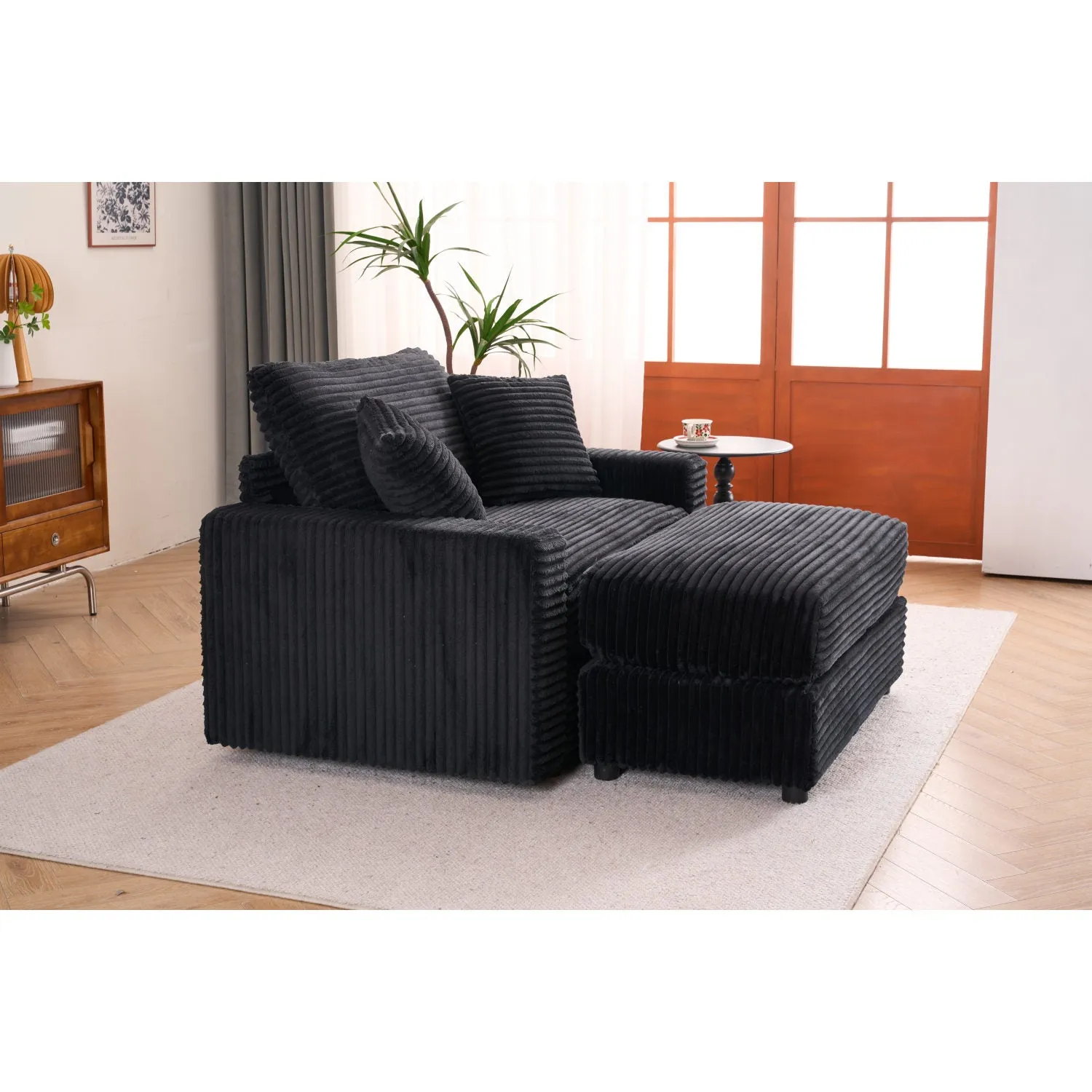 Streamdale Comfy Sleeper Chair with Ottoman
