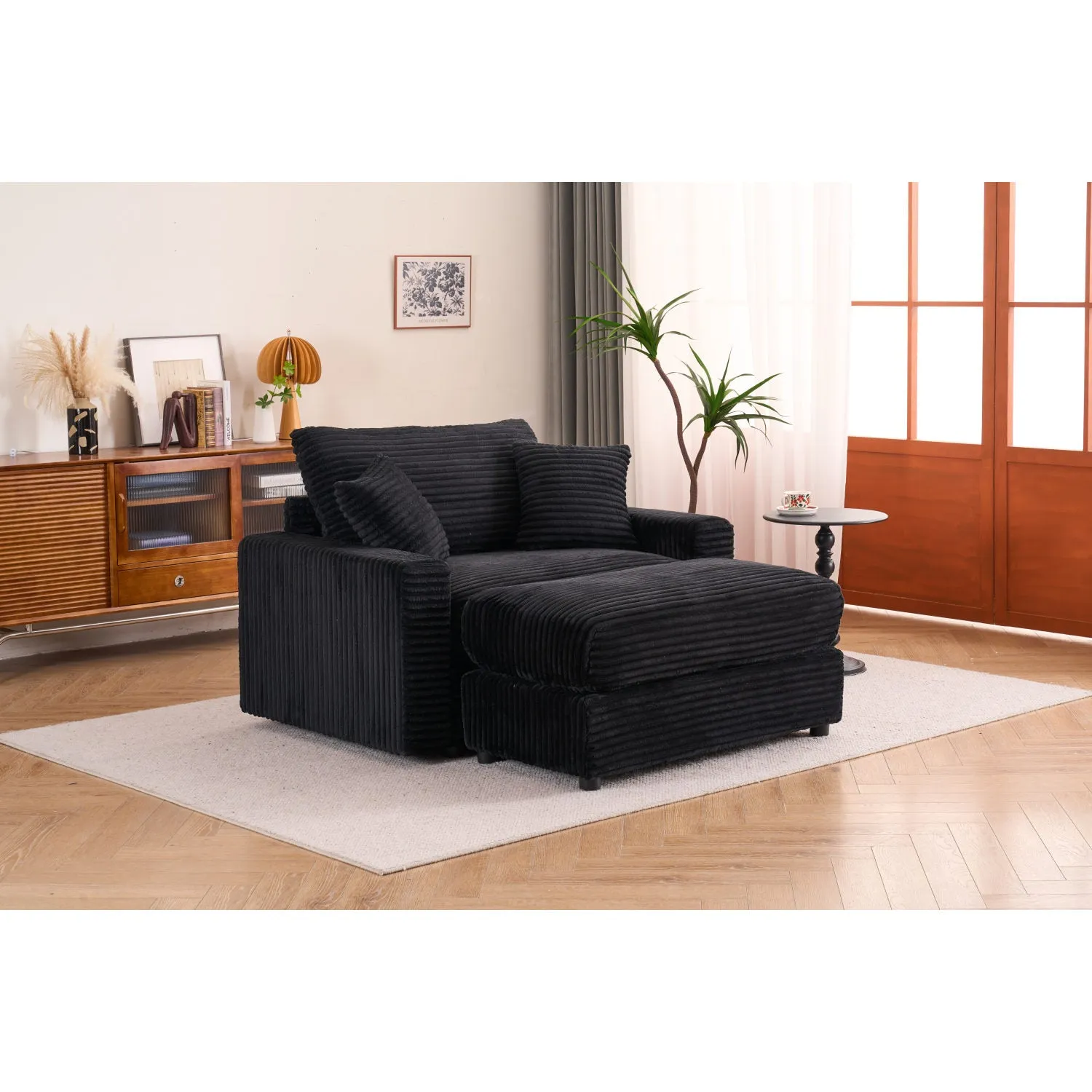Streamdale Comfy Sleeper Chair with Ottoman