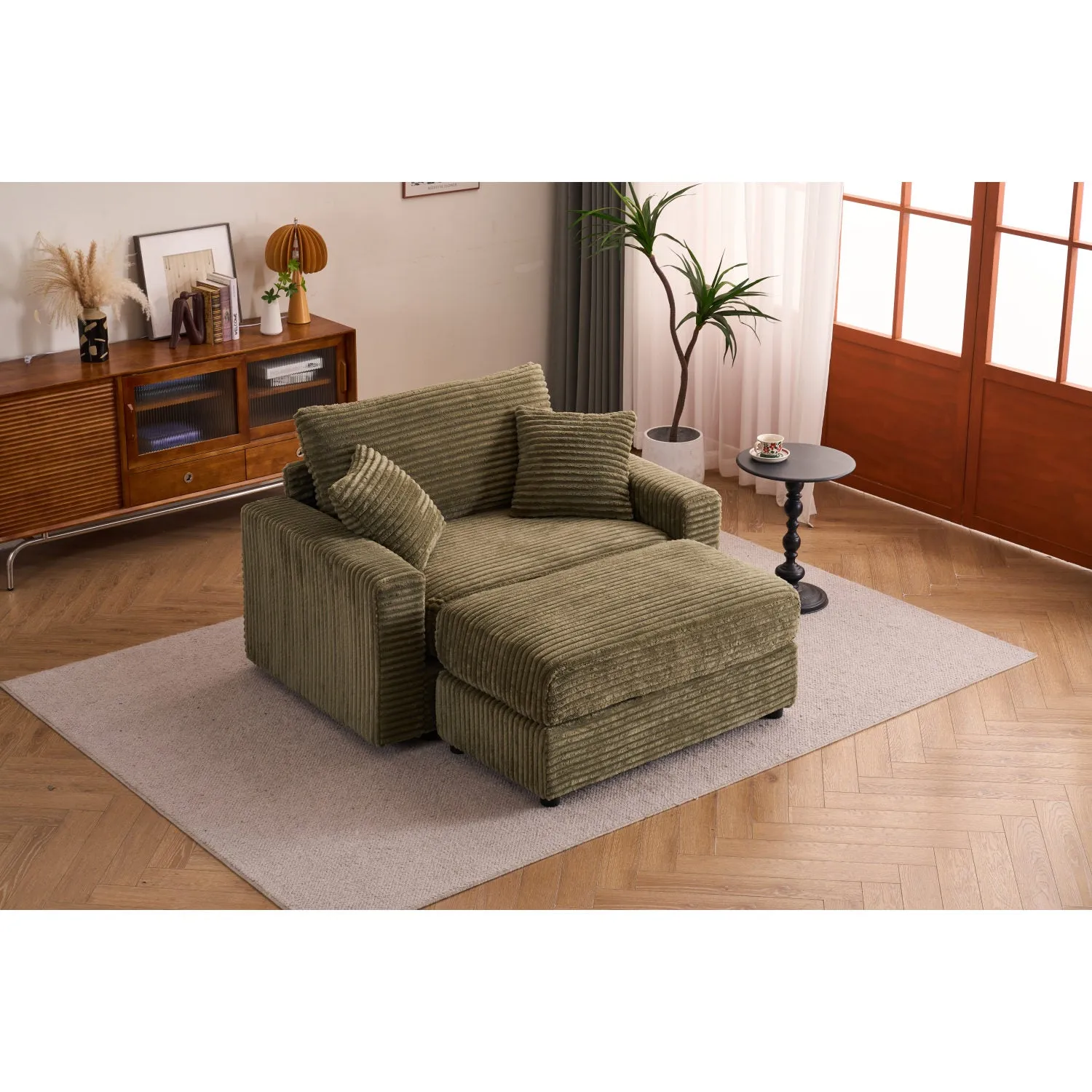 Streamdale Comfy Sleeper Chair with Ottoman