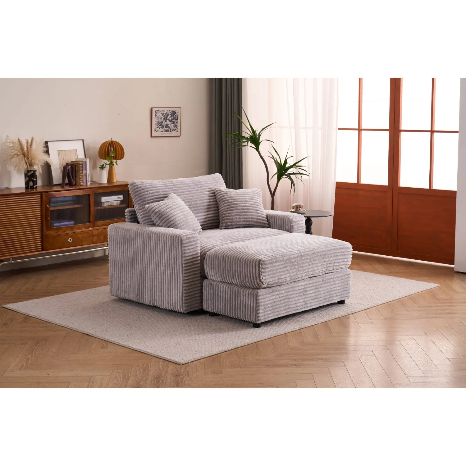 Streamdale Comfy Sleeper Chair with Ottoman