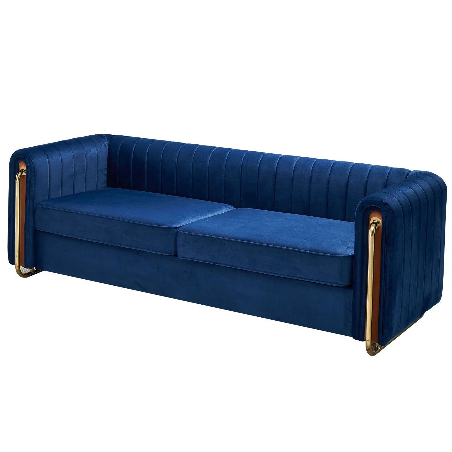 Streamdale Contemporary Soft Velvet Sofa Couch 84.25"W for Living Room, Blue