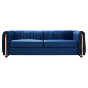 Streamdale Contemporary Soft Velvet Sofa Couch 84.25"W for Living Room, Blue