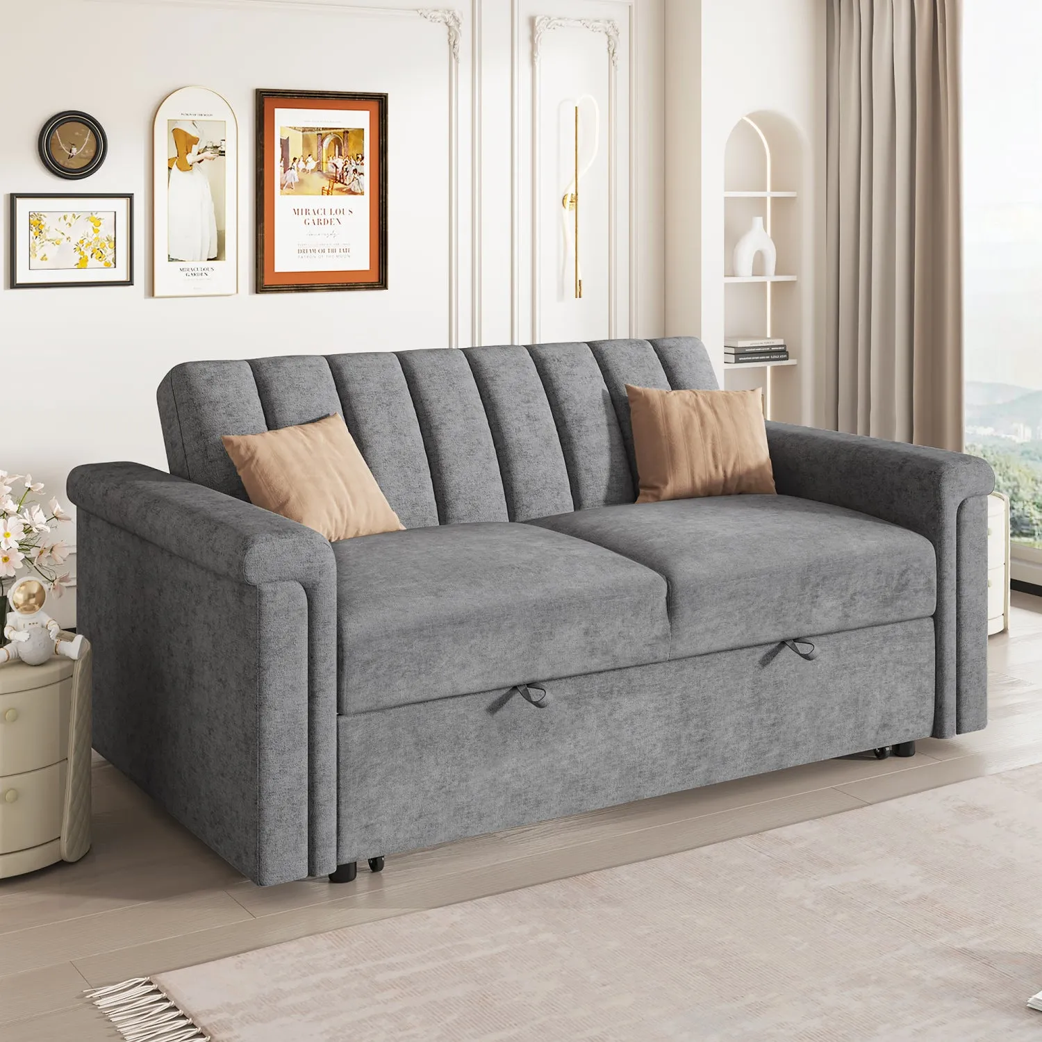Streamdale Convertible Soft Cushion Sofa Pull Bed, for Two People to Sit On