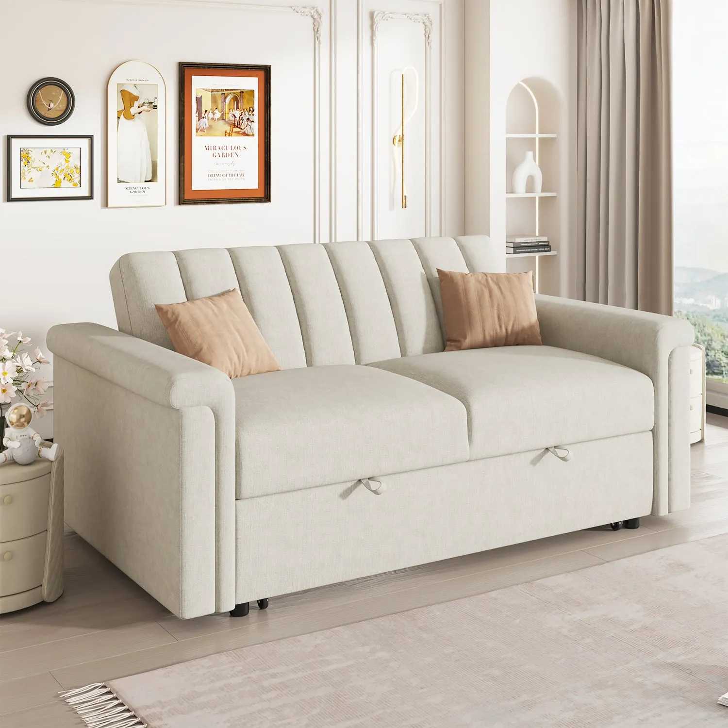 Streamdale Convertible Soft Cushion Sofa Pull Bed, for Two People to Sit On