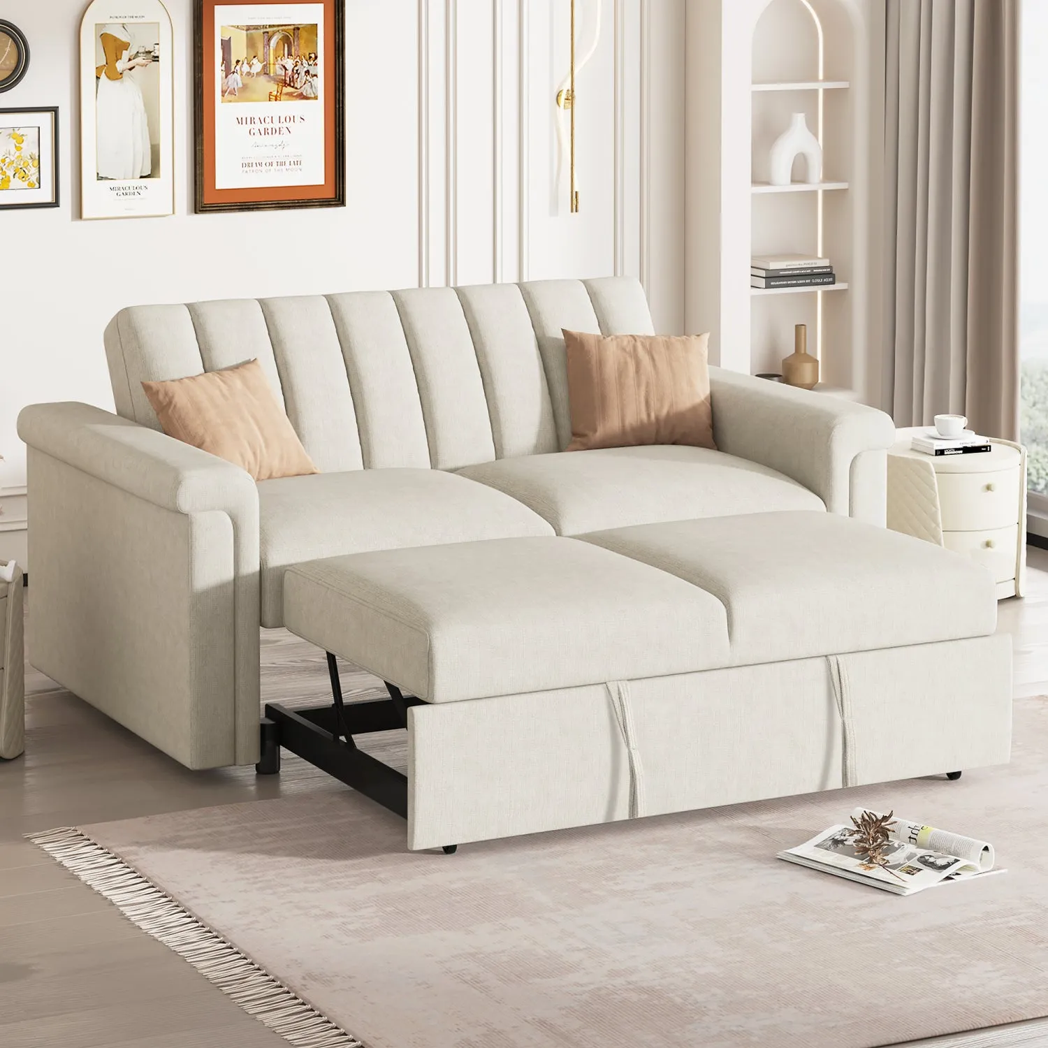 Streamdale Convertible Soft Cushion Sofa Pull Bed, for Two People to Sit On