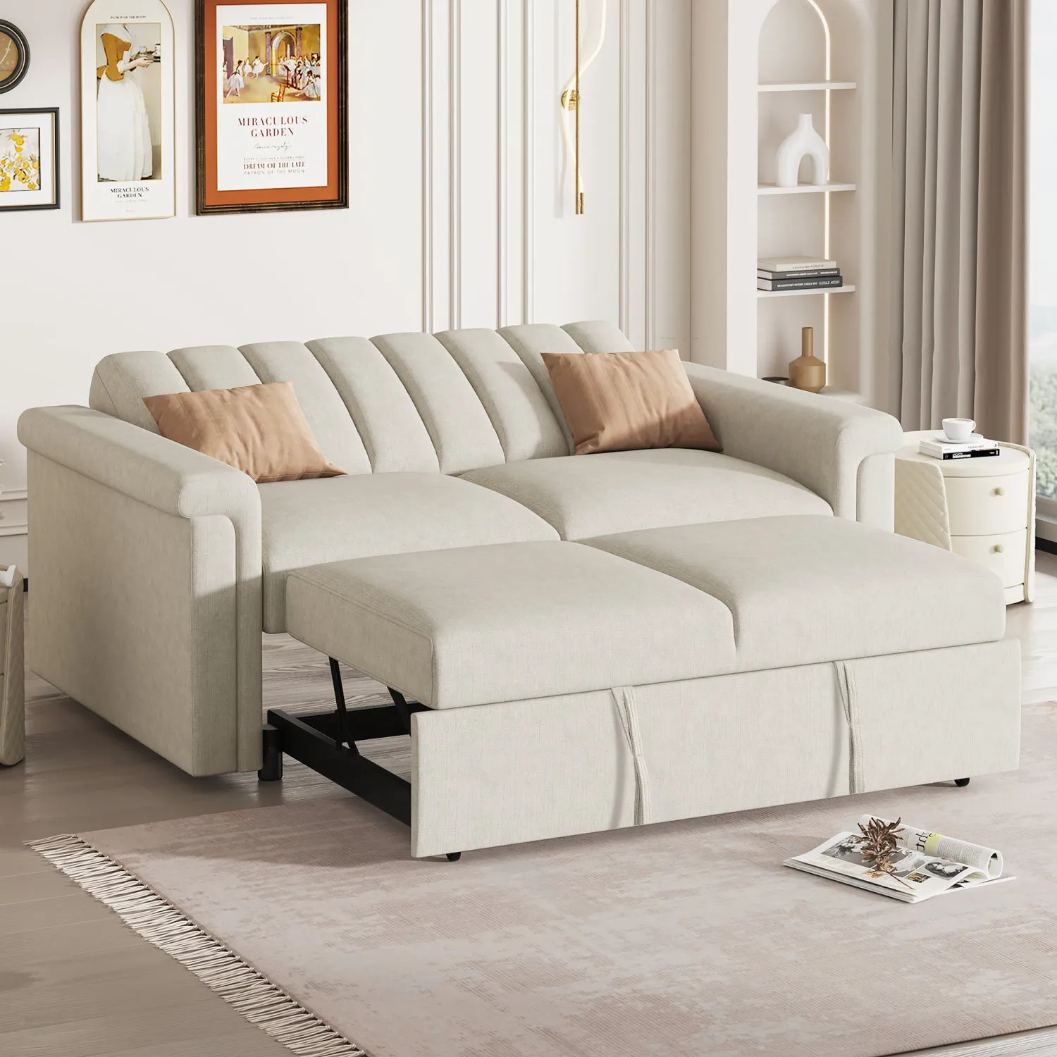 Streamdale Convertible Soft Cushion Sofa Pull Bed, for Two People to Sit On