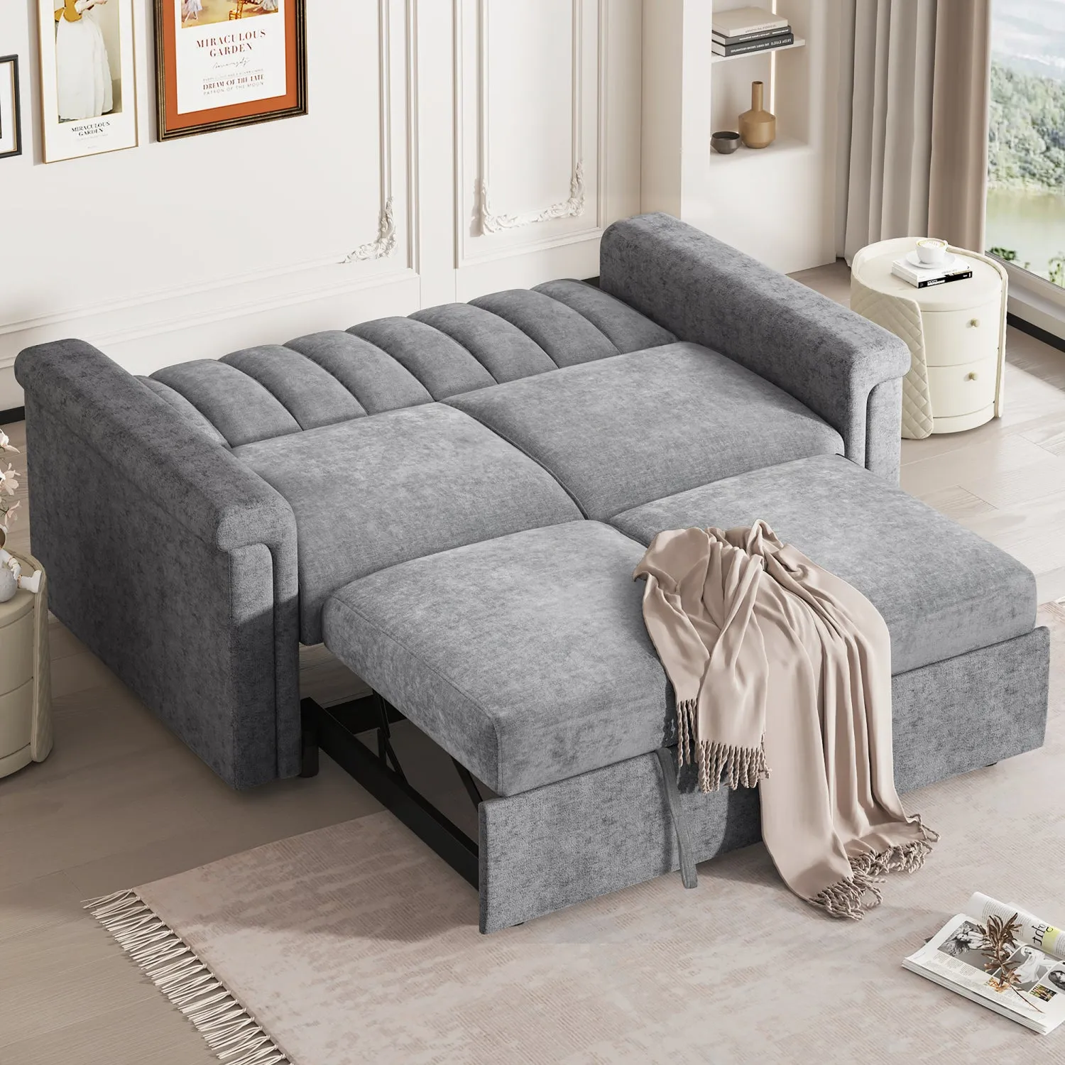 Streamdale Convertible Soft Cushion Sofa Pull Bed, for Two People to Sit On
