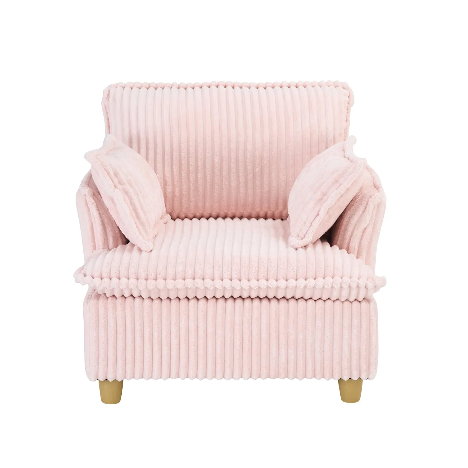Streamdale Corduroy Sofa with Ottoman & Pillows - Living Room/Balcony/Study