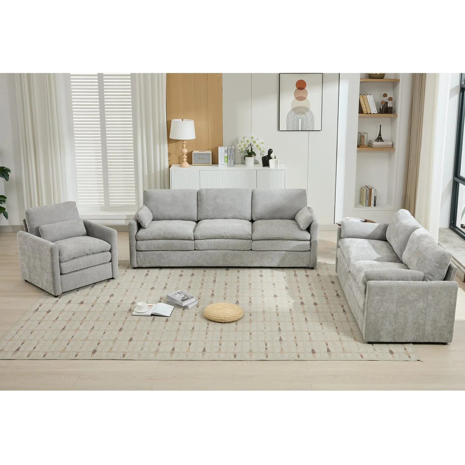 Streamdale Cozy Upholstered Cloud Sofa Set