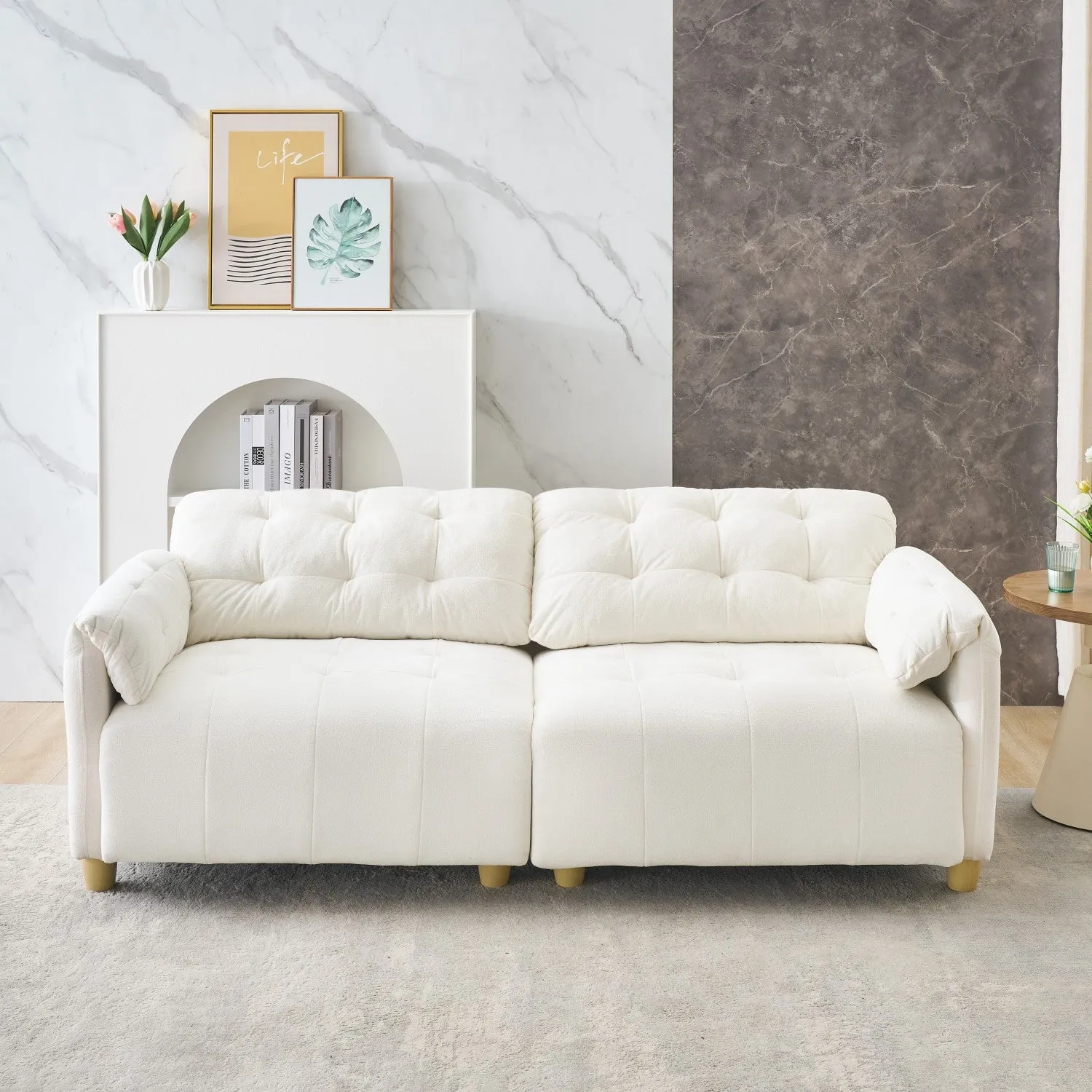 Streamdale Creamy Cloud Fabric Sofa