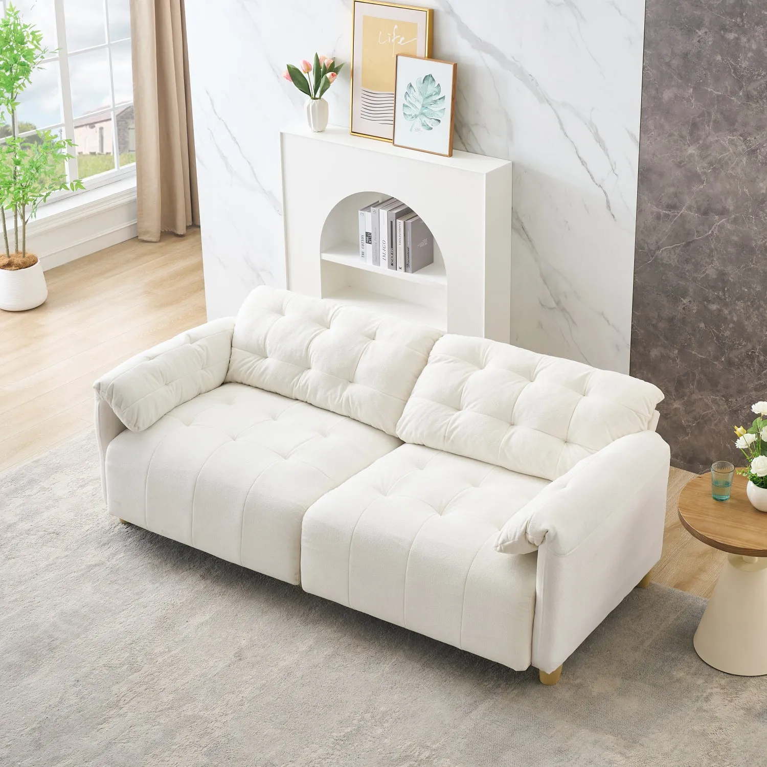 Streamdale Creamy Cloud Fabric Sofa