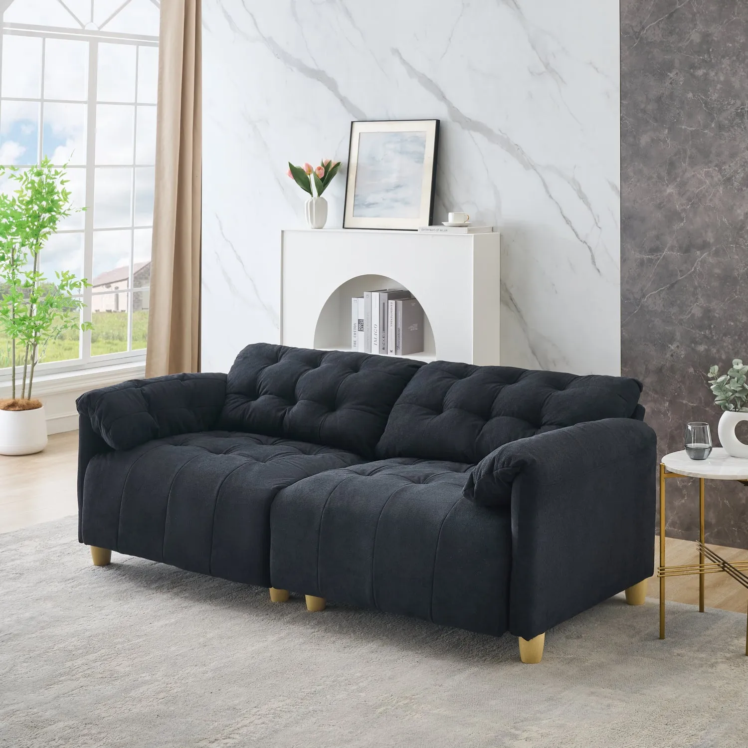 Streamdale Creamy Cloud Fabric Sofa