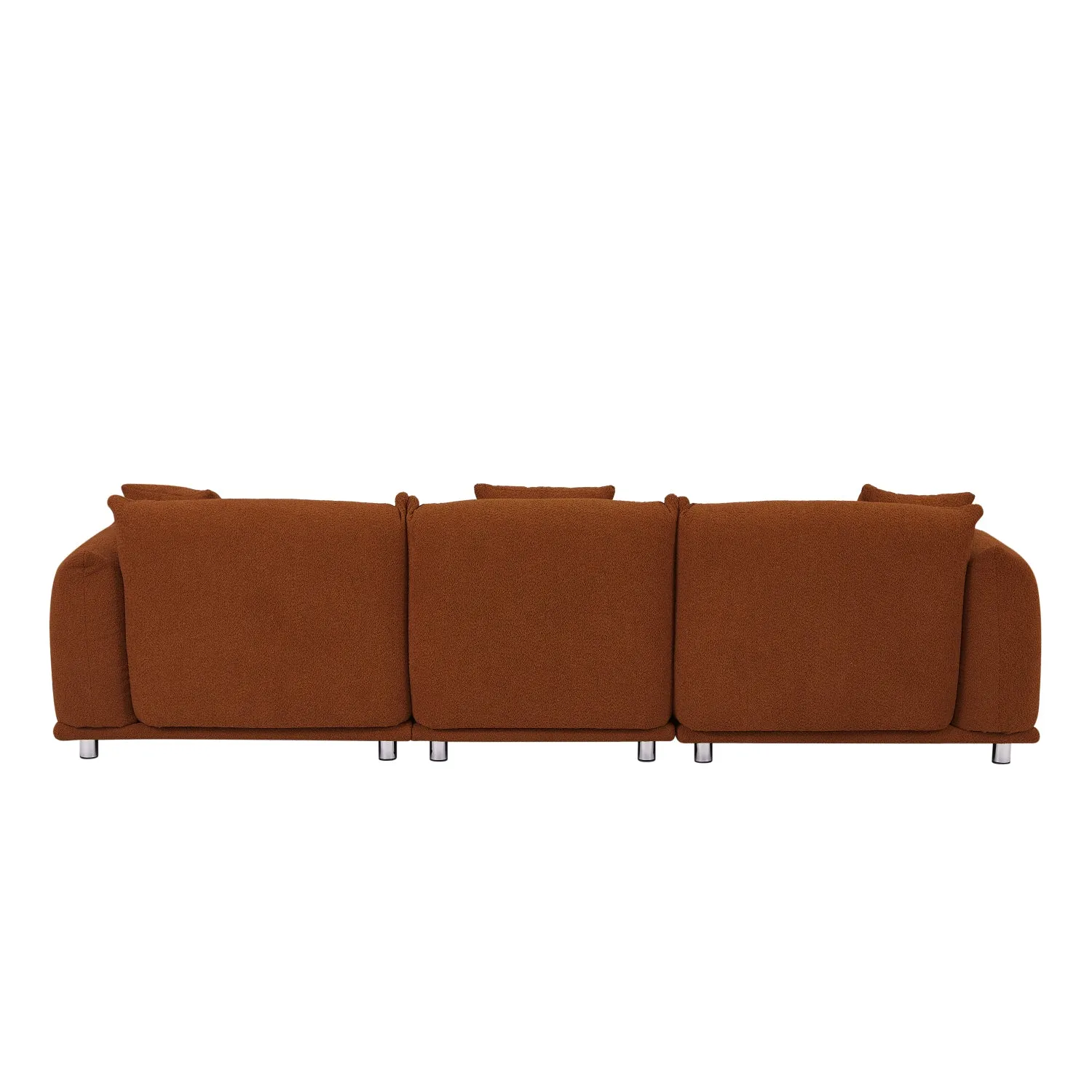 Streamdale Curry Lambswool Sherpa 4-Seater Sofa, Metal Legs