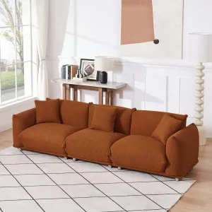 Streamdale Curry Lambswool Sherpa 4-Seater Sofa, Metal Legs