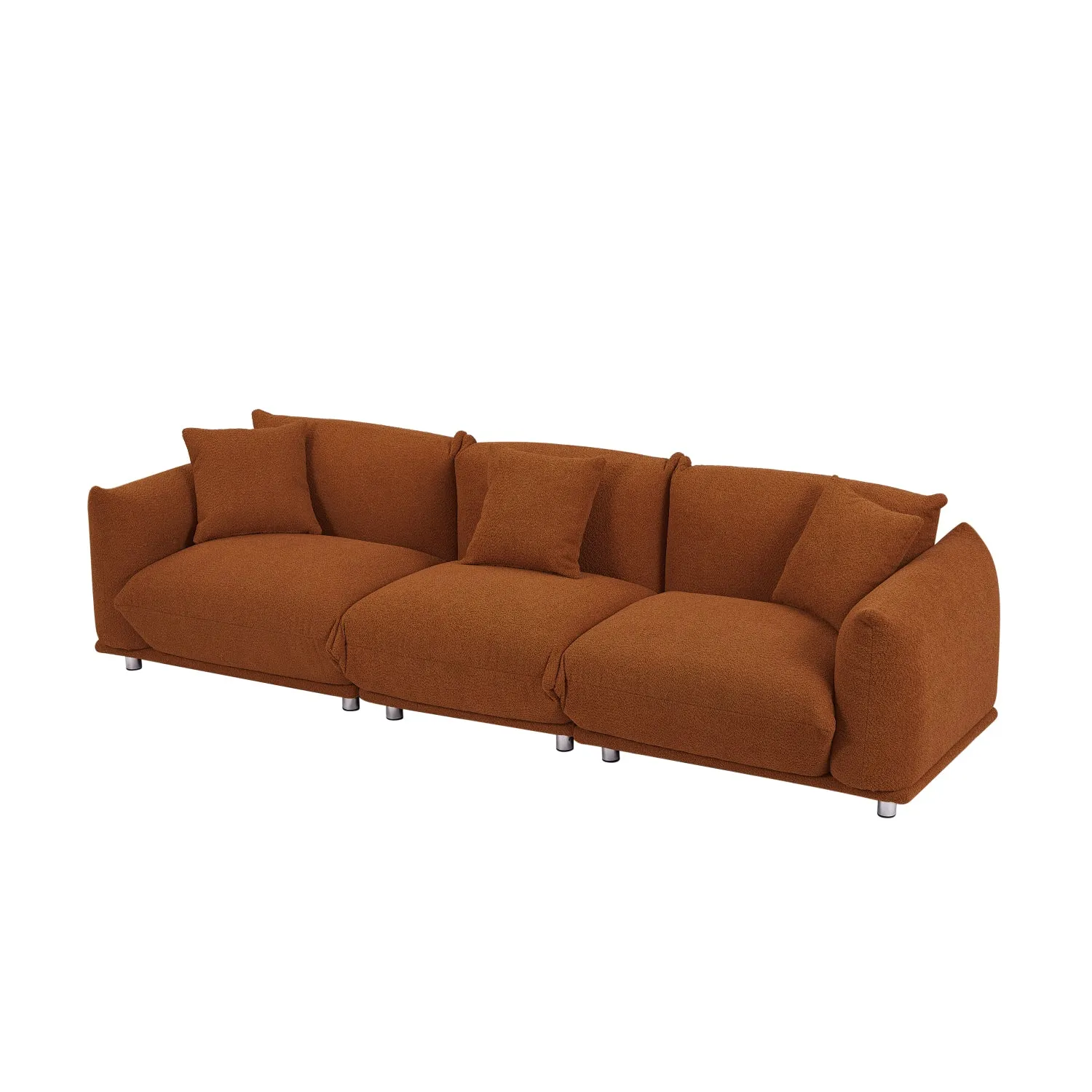 Streamdale Curry Lambswool Sherpa 4-Seater Sofa, Metal Legs