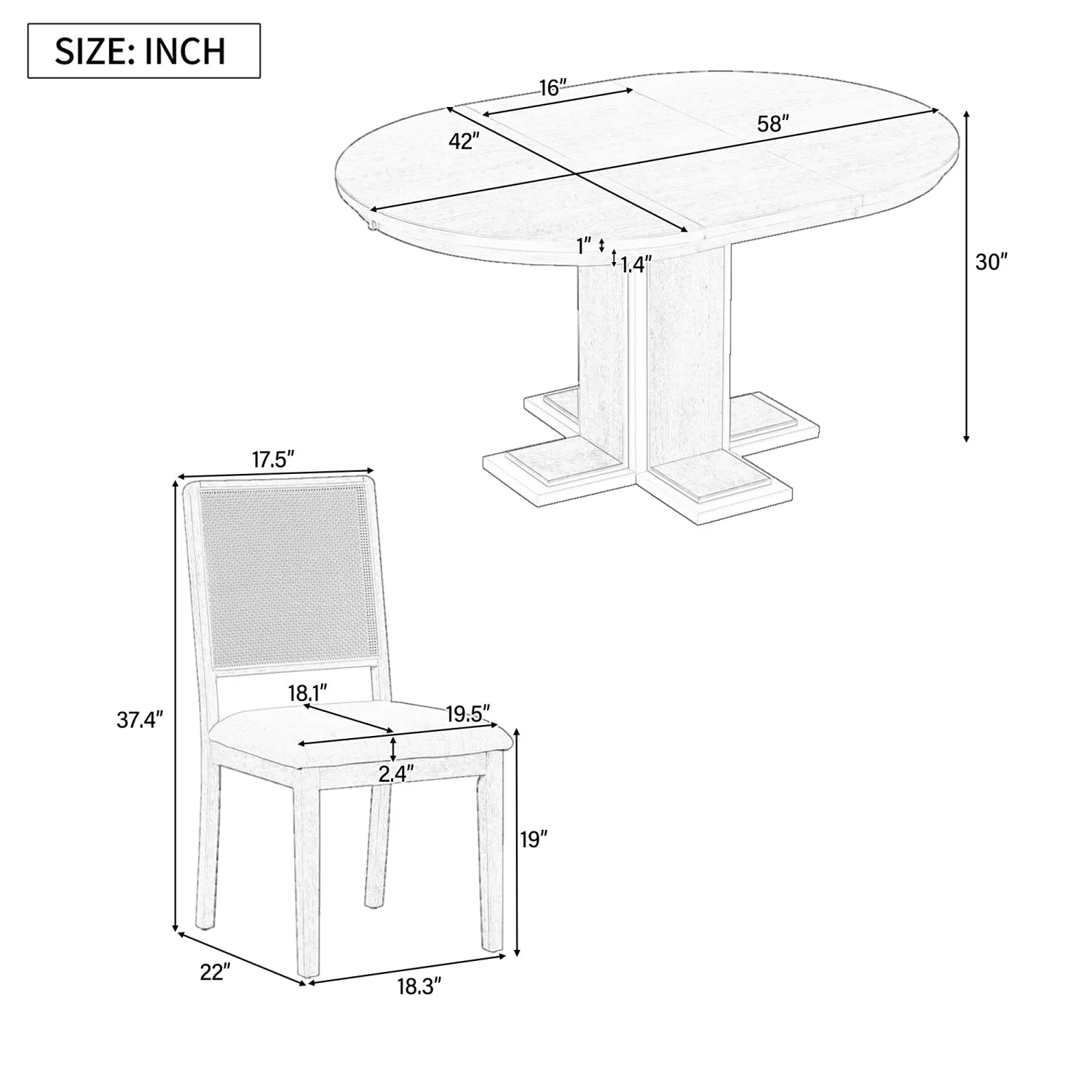 Streamdale Extendable Dining Set with Leaf & 4 Chairs