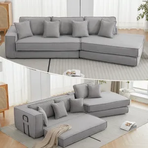 Streamdale Folding Sleeper Sofa Bed - Gray Lamb Velvet
