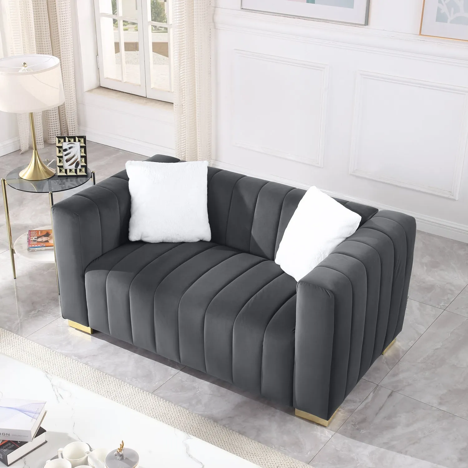 Streamdale Gray Chesterfield Sofa