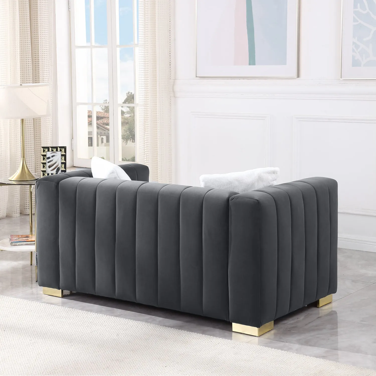 Streamdale Gray Chesterfield Sofa