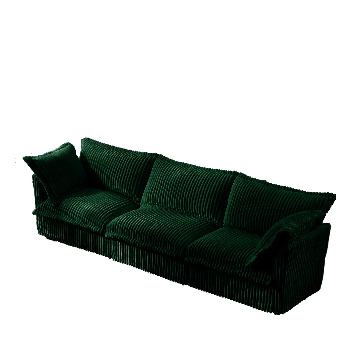 Streamdale Green Corduroy Slipcovered 3-Seater Sofa