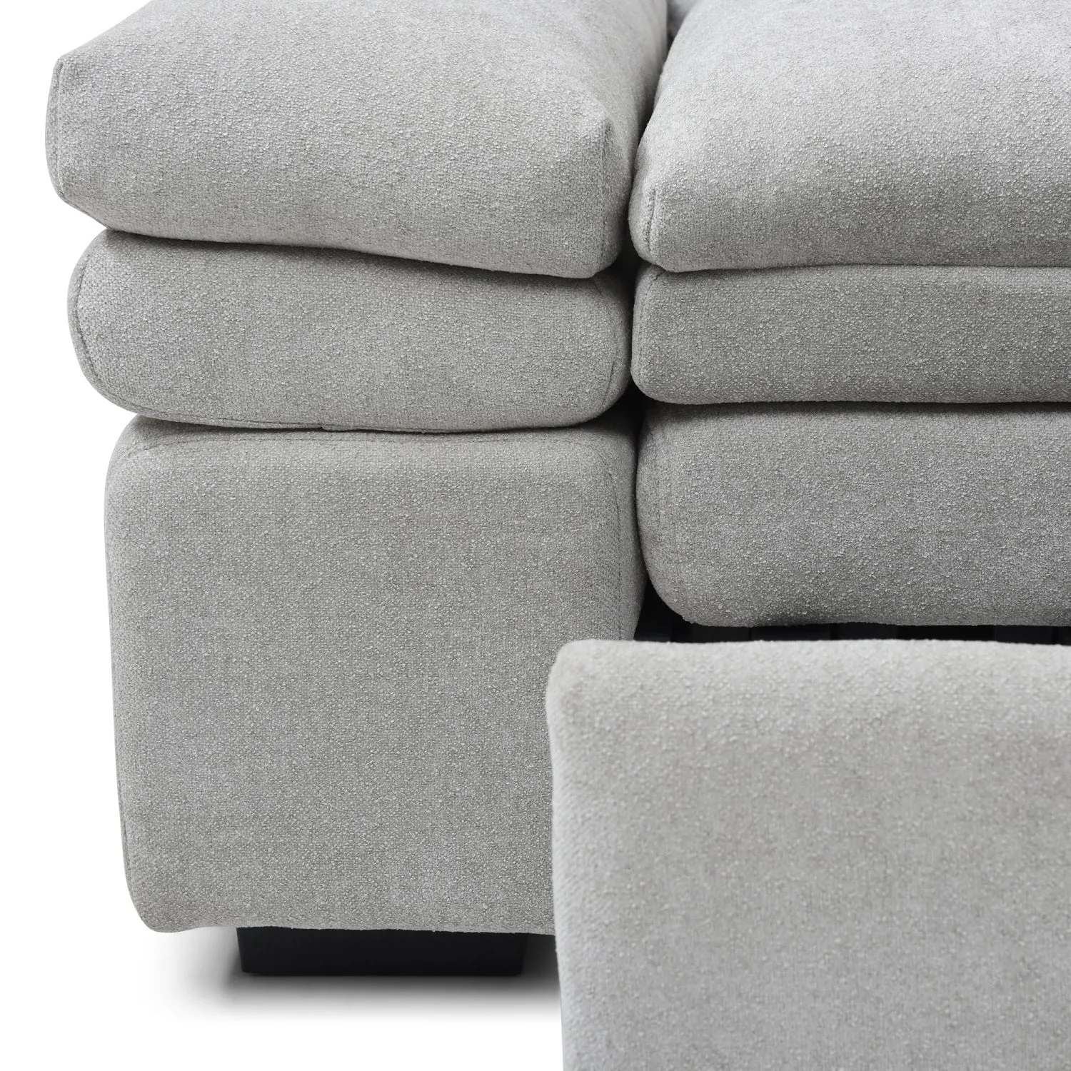 Streamdale Grey Linen Sleeper Sofa Bed with Pull Out Chaise