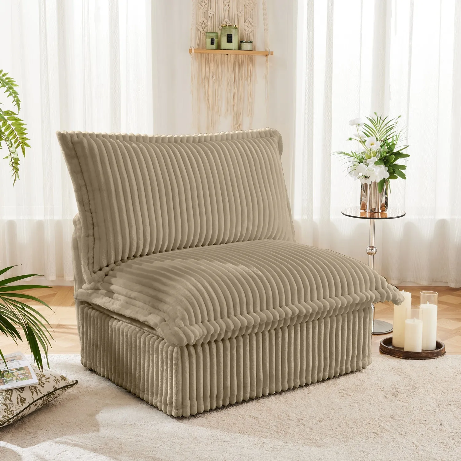 Streamdale Koala Armless Sofa - Camel