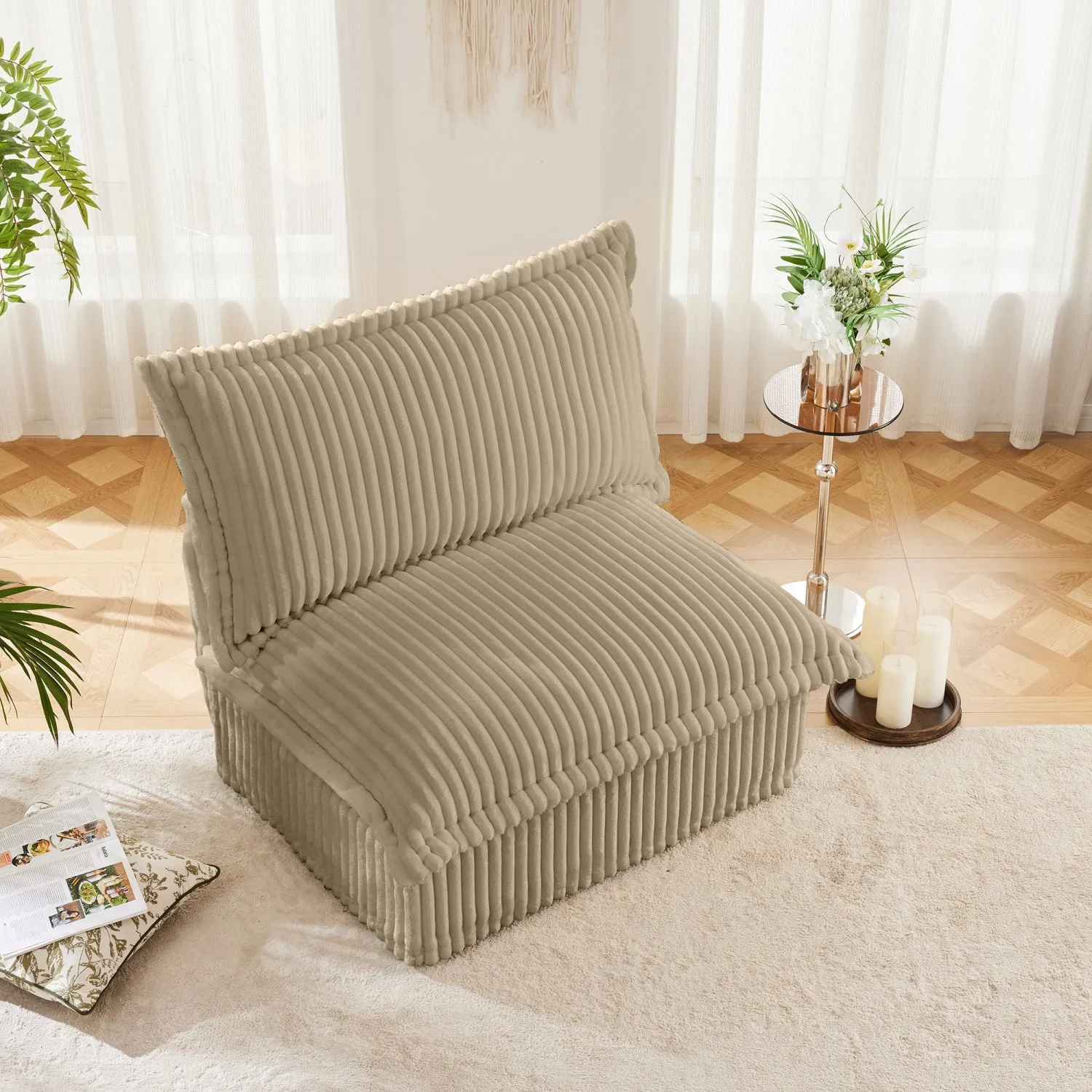 Streamdale Koala Armless Sofa - Camel